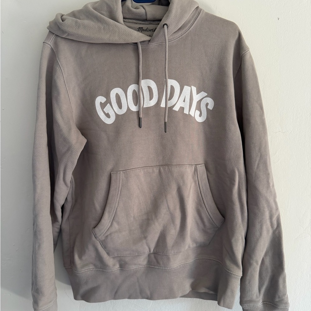 Madewell Taupe 'GOOD DAYS' Pullover Hoodie